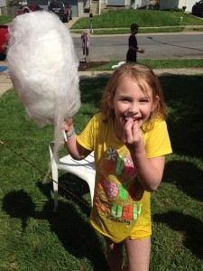 She thinks cotton candy is yummy.